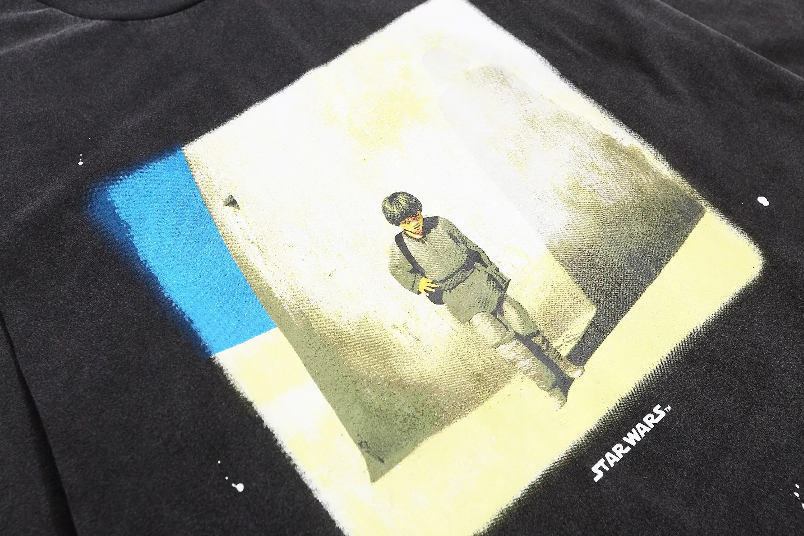 Saint Michael Star Wars VTG American high street washed and distressed loose long-sleeved bottoming T-shirt Fabric: 260g Style number: SM15 Size: S-M-L-XL Color: Black Price: P156